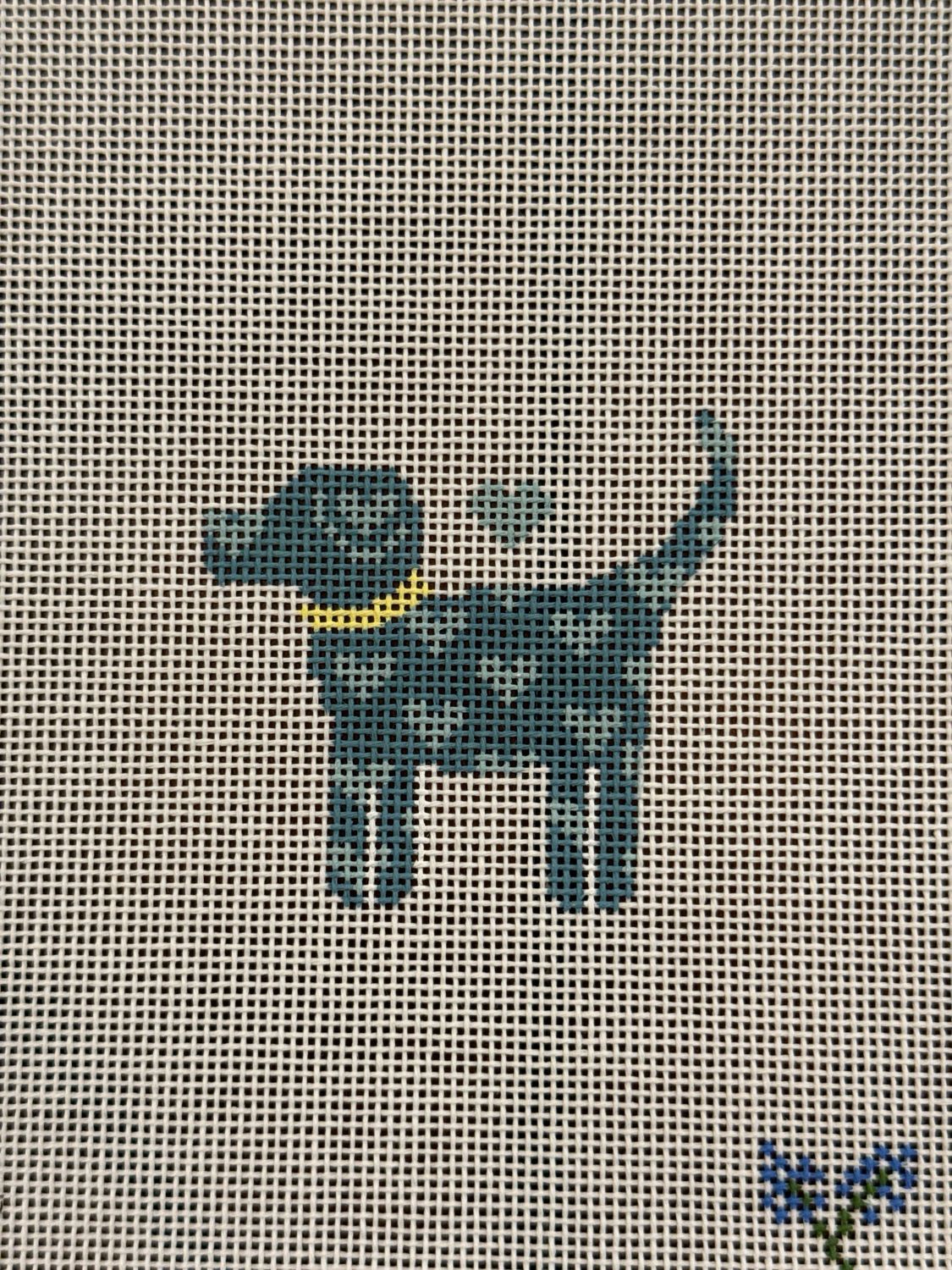 Blue Dog with Hearts