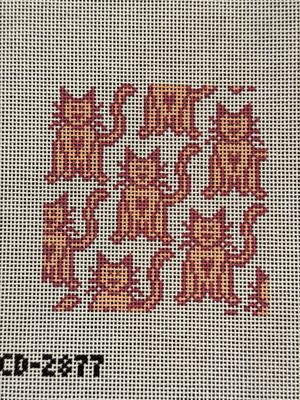 Pink Cat Pattern Square