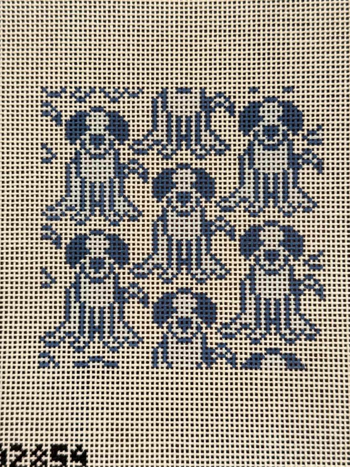 Blue Dog Pattern Square