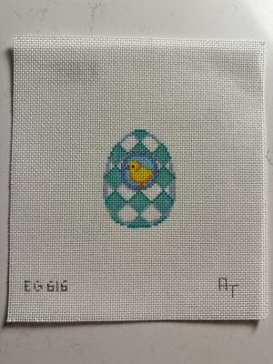 Chick/Aqua Harlequin Mini Egg