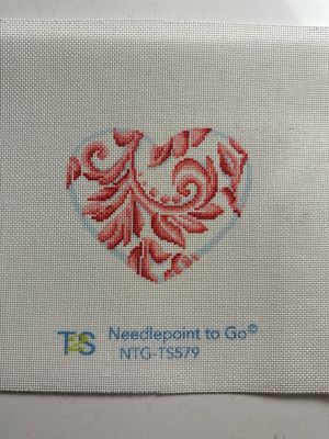 Damask Large Heart/Rose