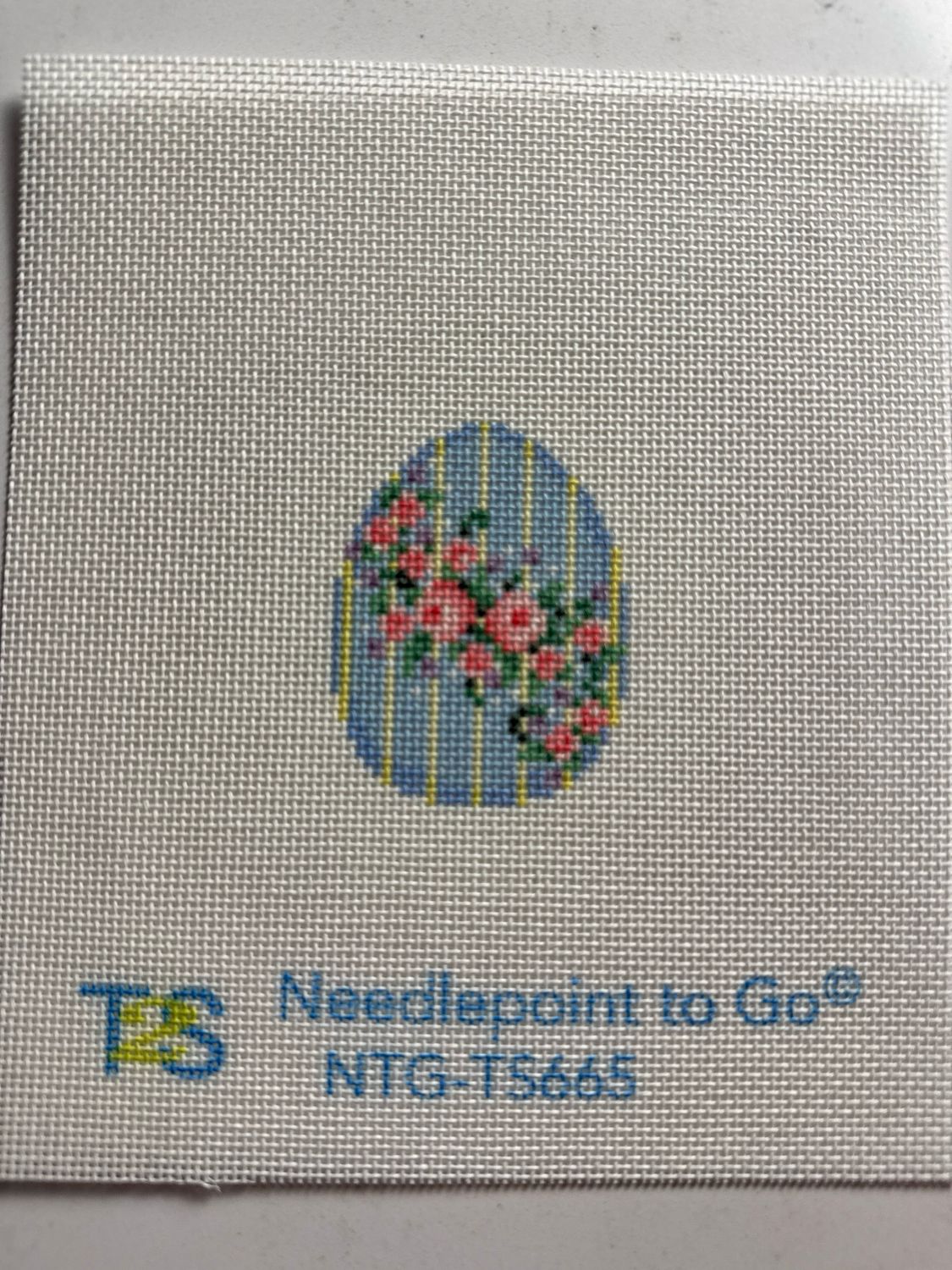 Rose Garland on Stripes Mini Egg