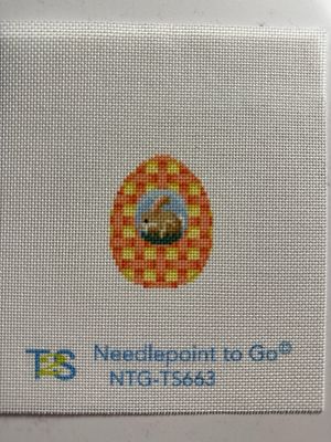 Bunny Cameo/Coral Lattice Mini Egg