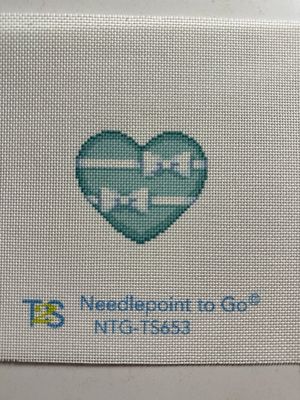 White Bow/Blue Mini Heart