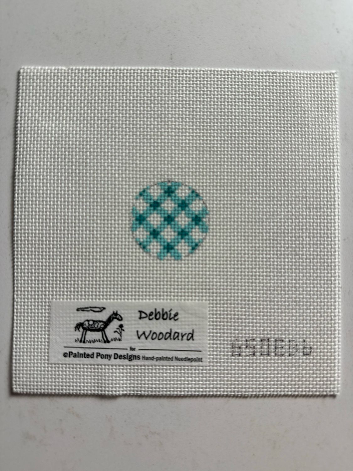 Key Fob Aqua Gingham