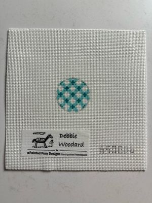 Key Fob Aqua Gingham