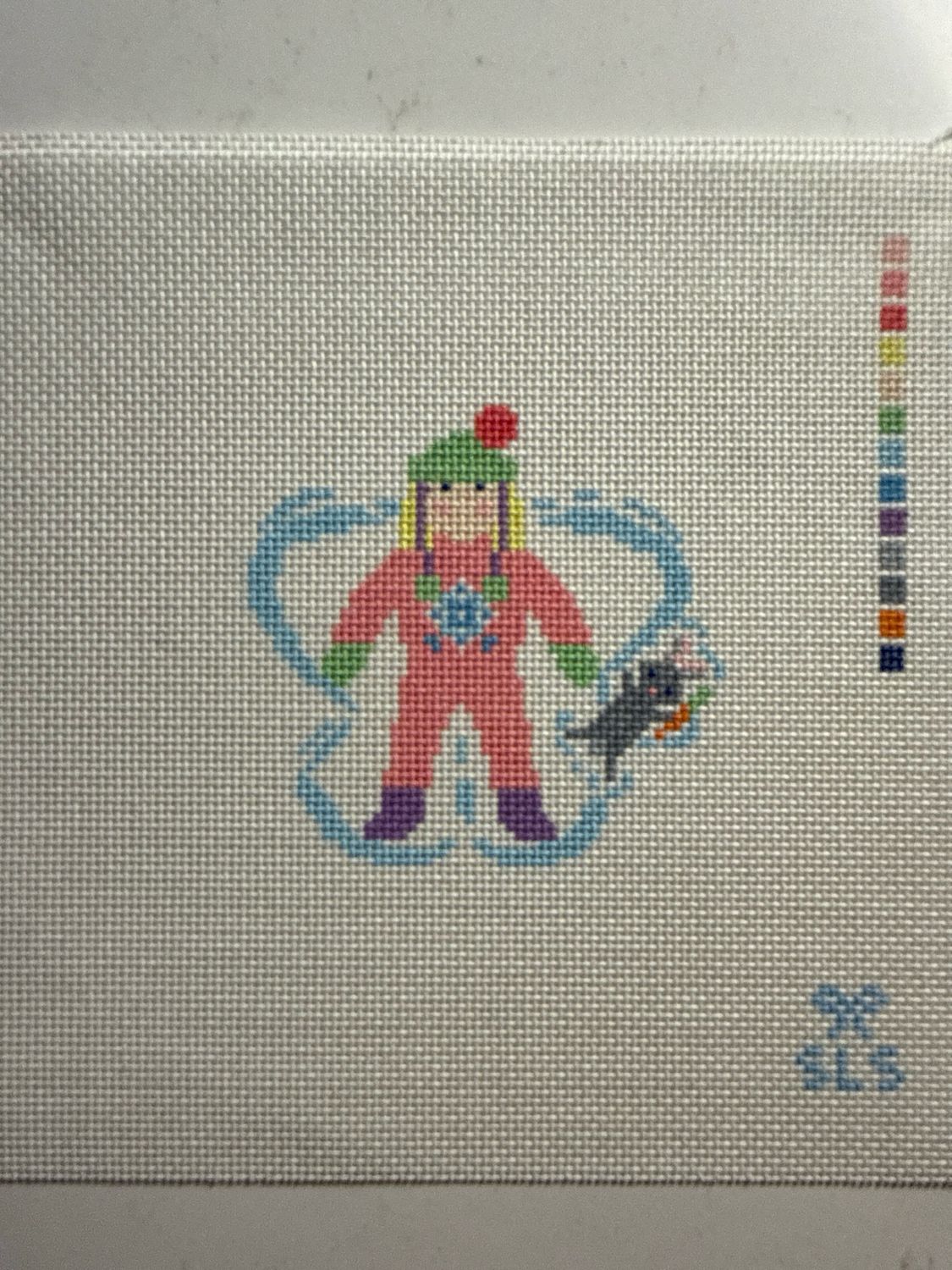 Snow Angel Girl with Bunny