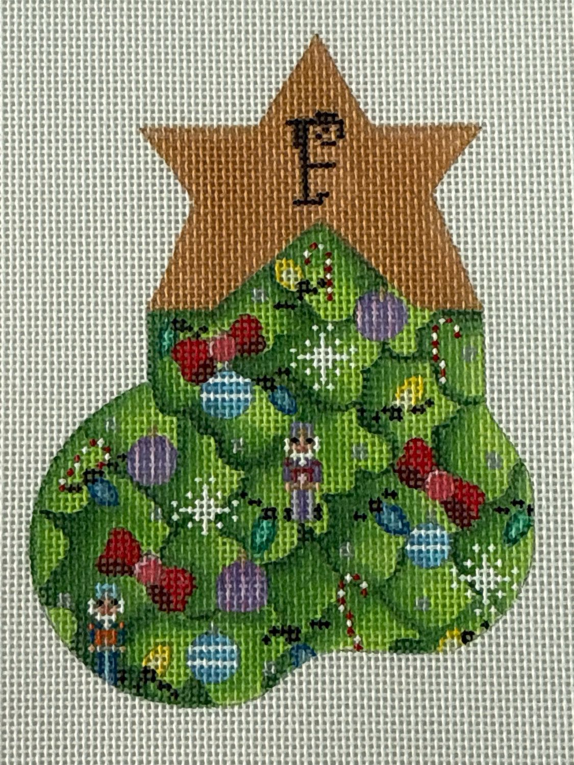 Christmas Tree Alphabet Socks F