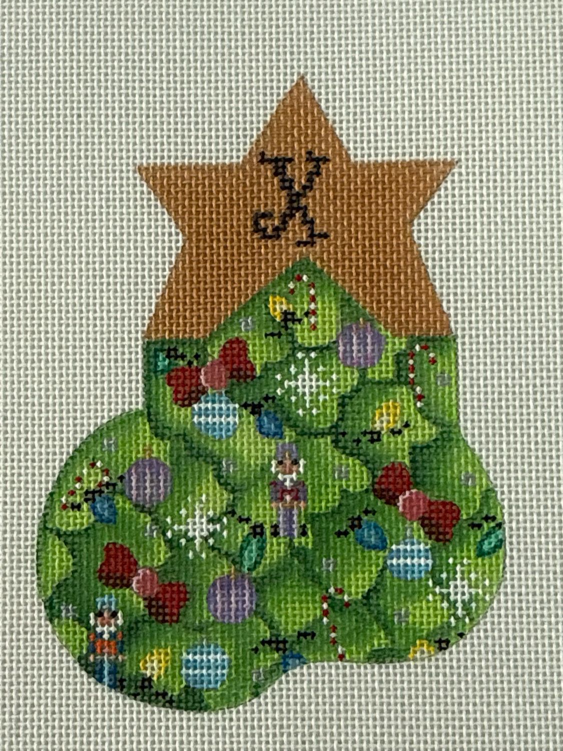 Christmas Tree Alphabet Socks X