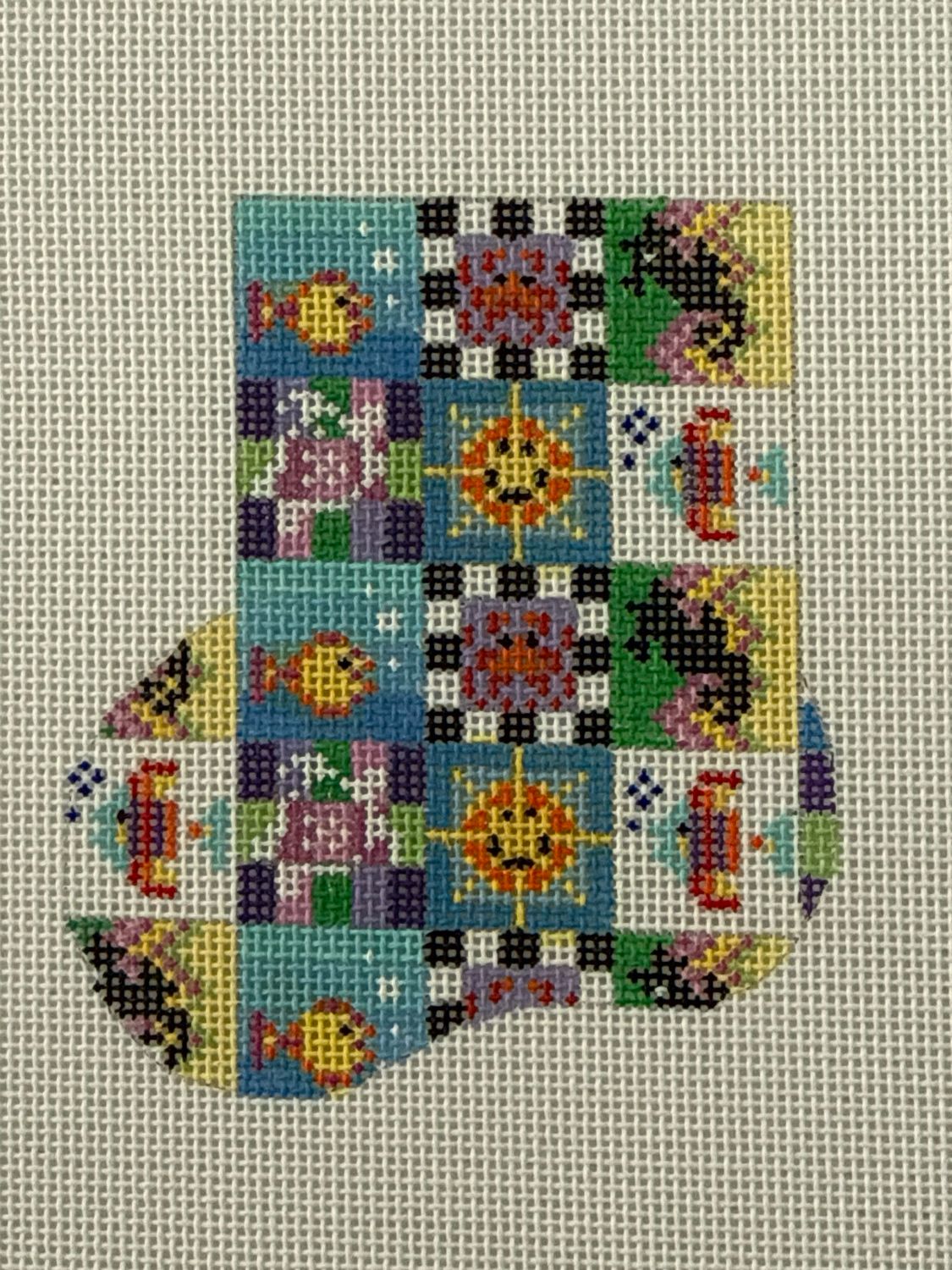 Sea-Life Patchwork Mini Sock