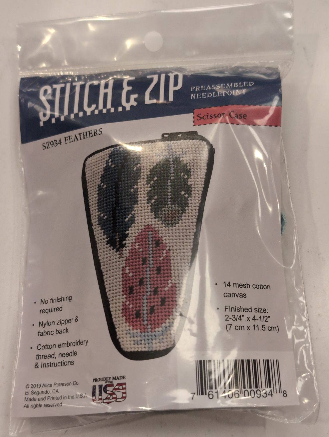 Feathers Scissor Case Needlepoint Kit