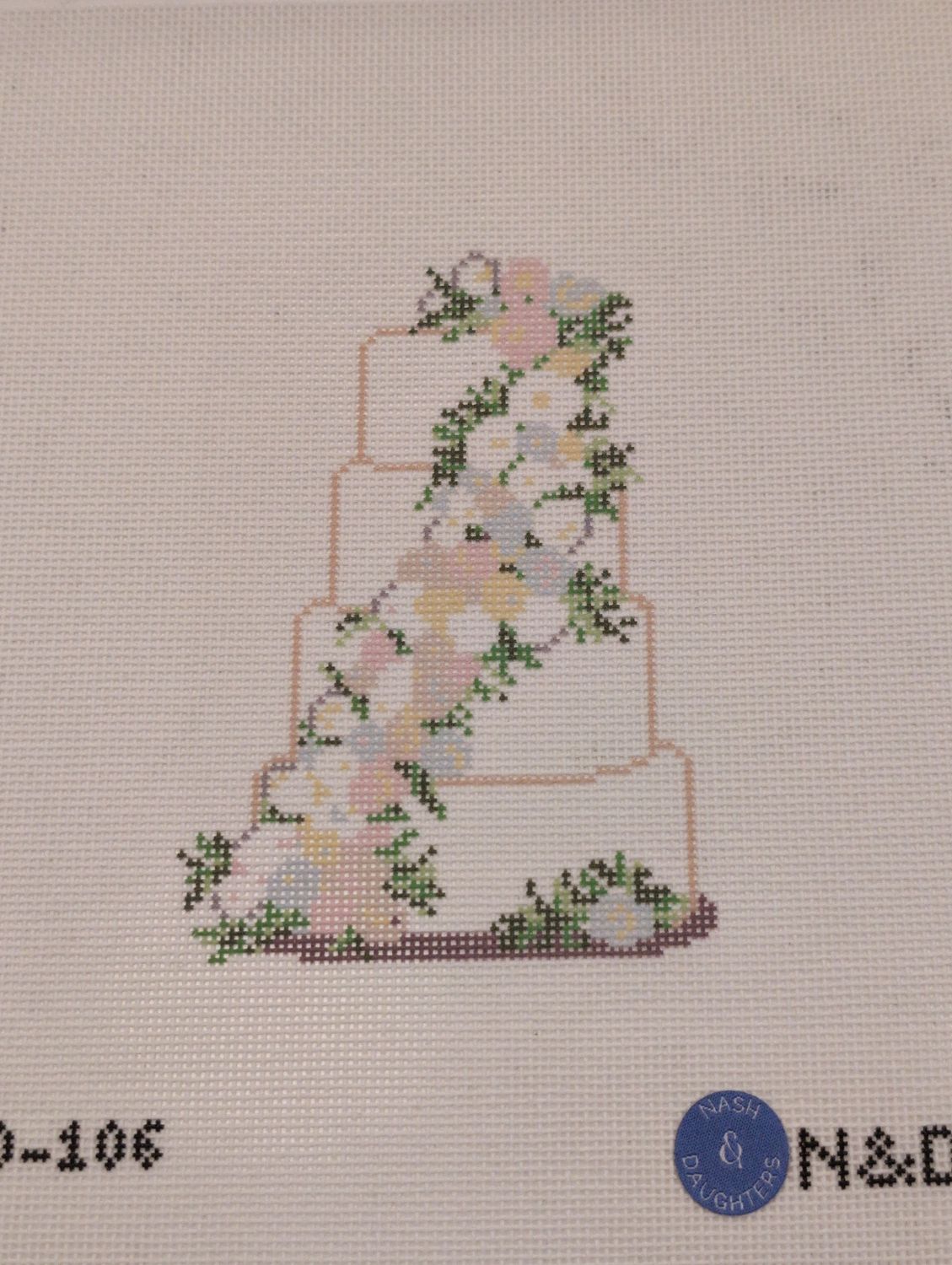 Wedding Cake - Cream and Pastel Flowers