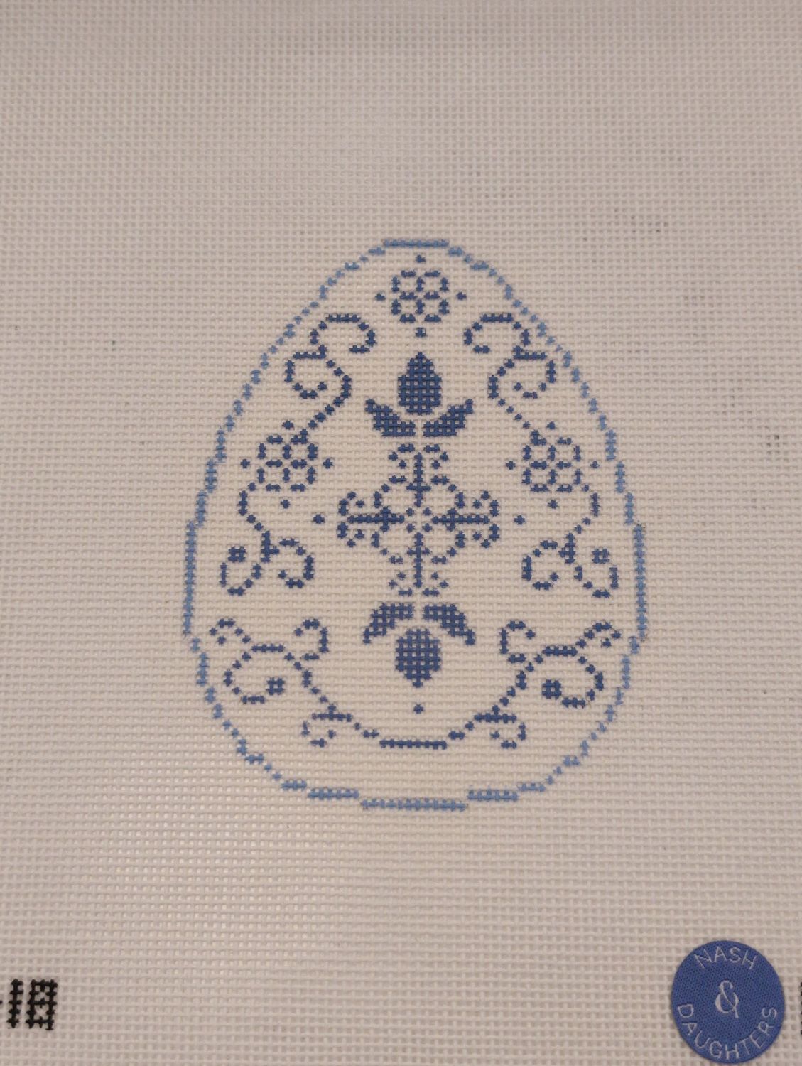 Blue Damask Swirl Egg