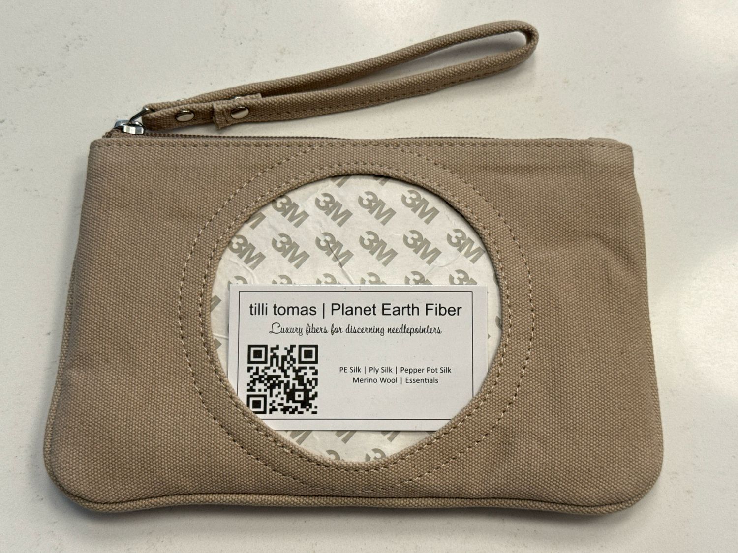 Canvas Clutch Circle Taupe