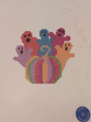 Colorful Ghosts with Pumpkin