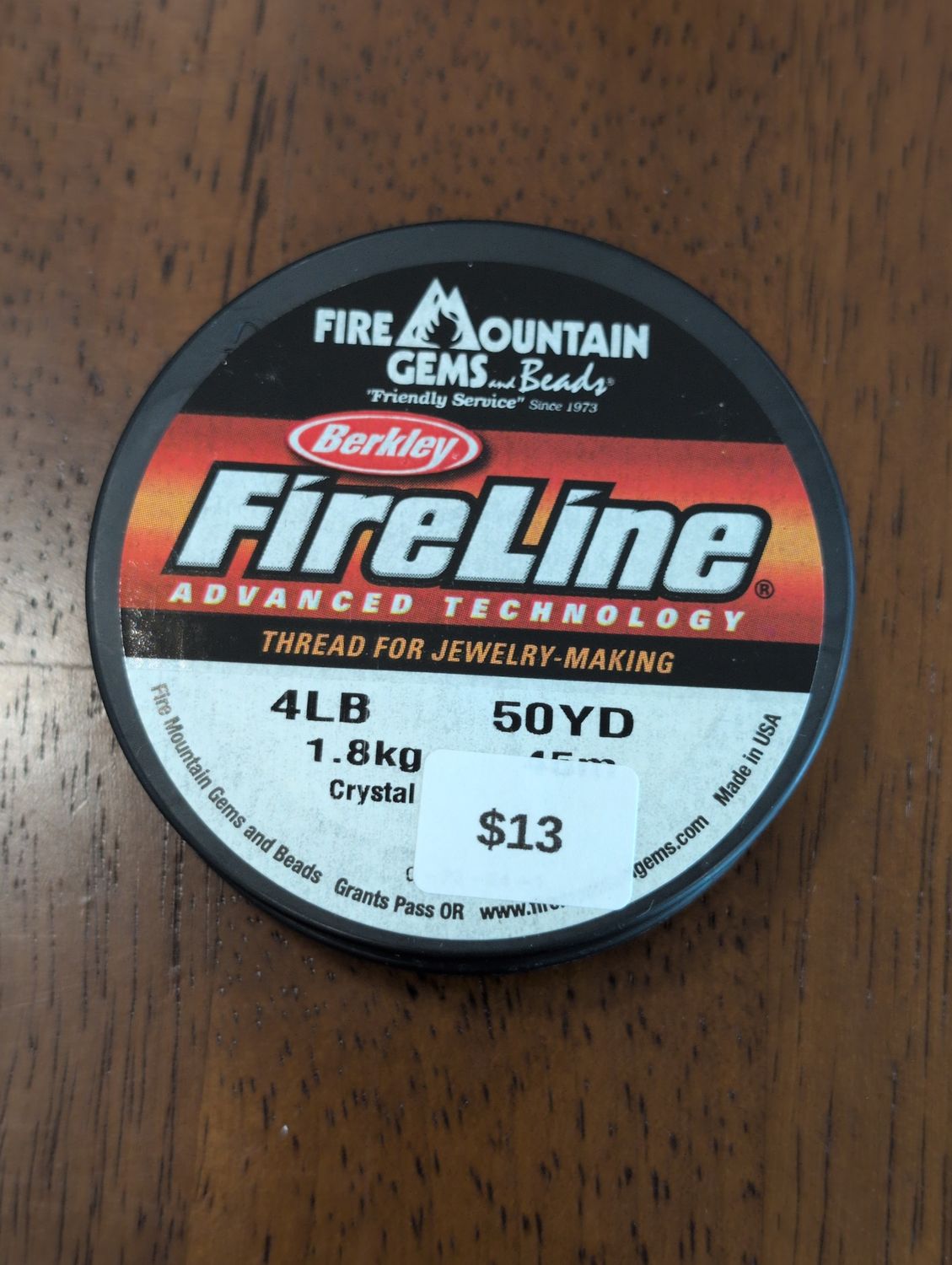 FireLine clear beading thread, crystal, 4 LB, 50 yards