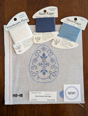 Blue Damask Swirl Egg Kit