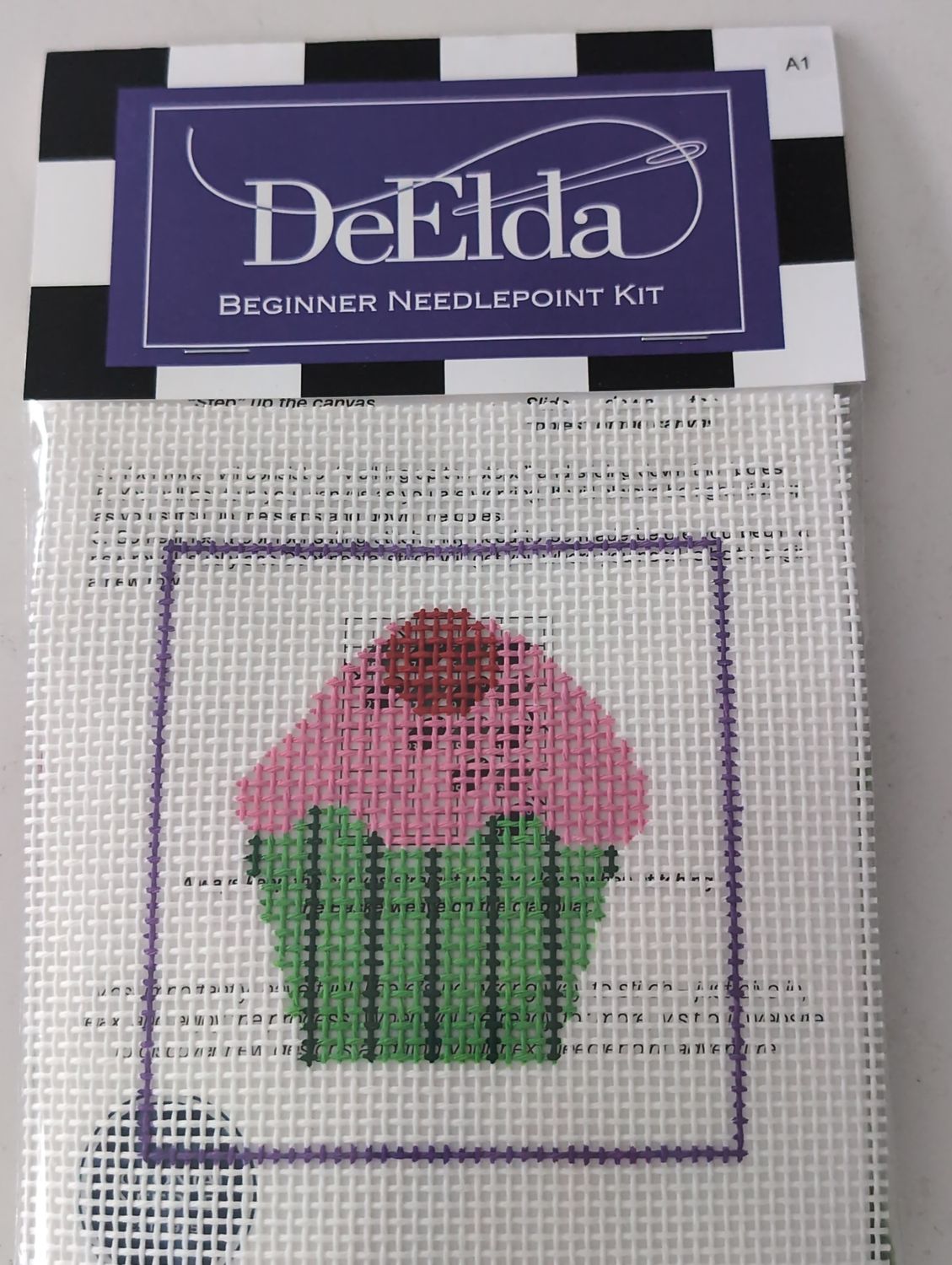 DeElda Cupcake Beginner Needlepoint Kit