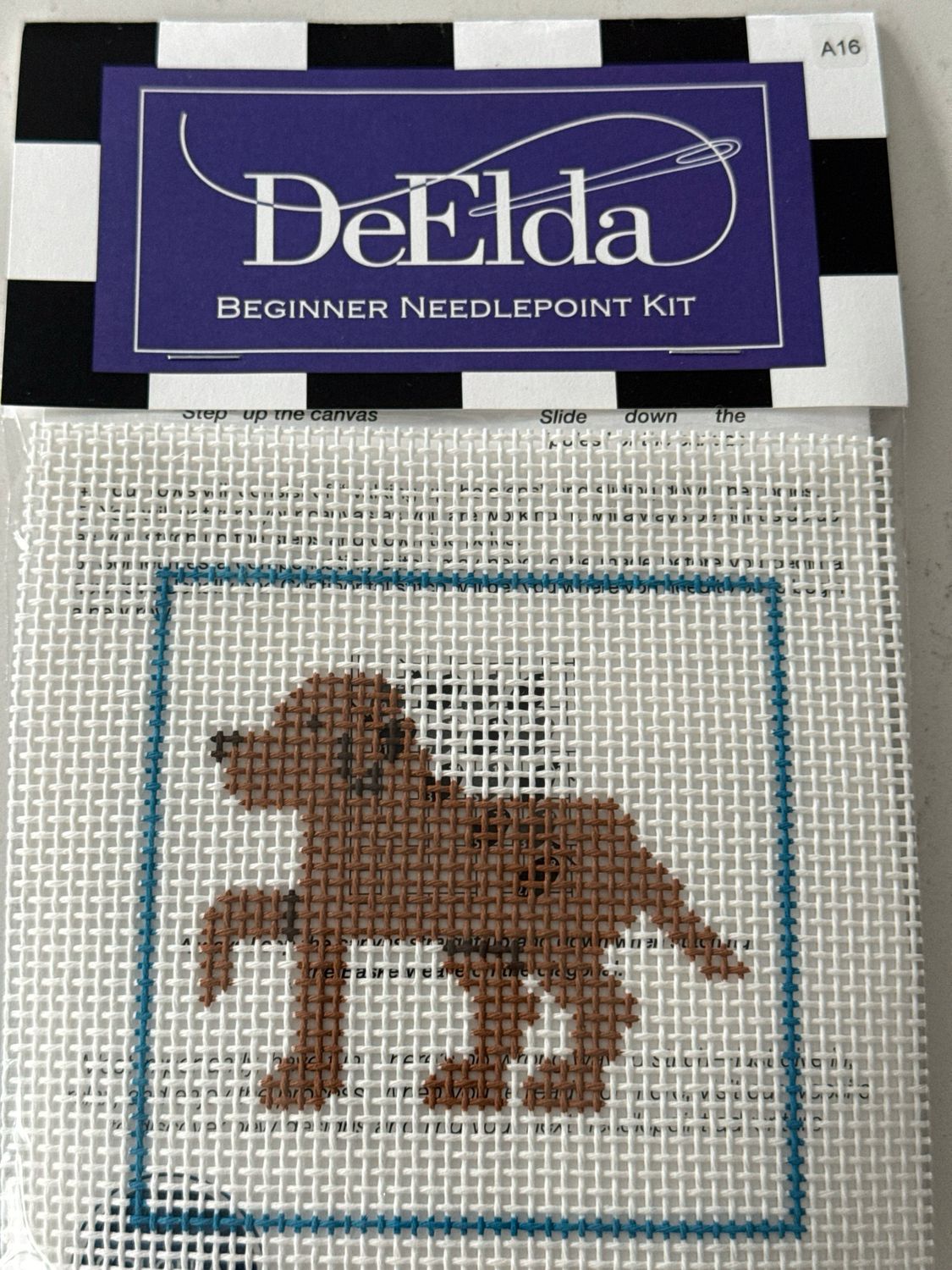 DeElda Golden/Yellow Lab Beginner Needlepoint Kit