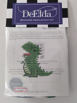 DeElda T-Rex Beginner Needlepoint Kit