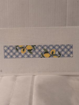 Lemons on Blue Gingham Blue Key Fob