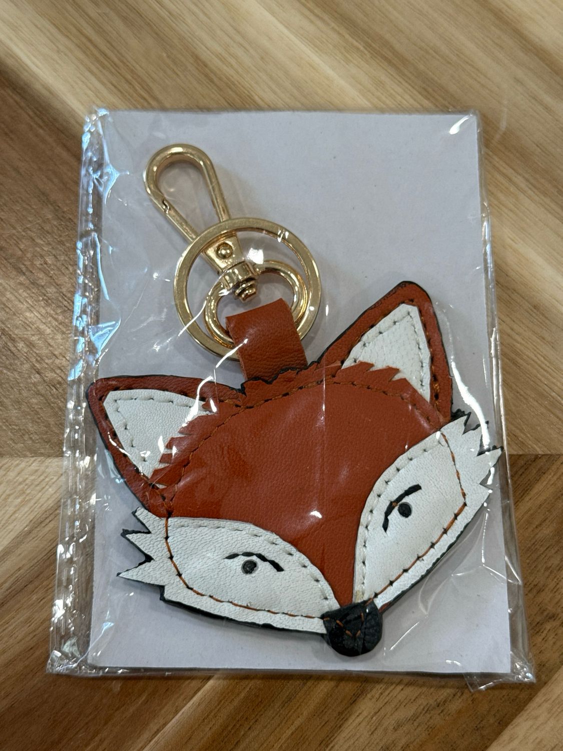 Leather Fox Key Fob