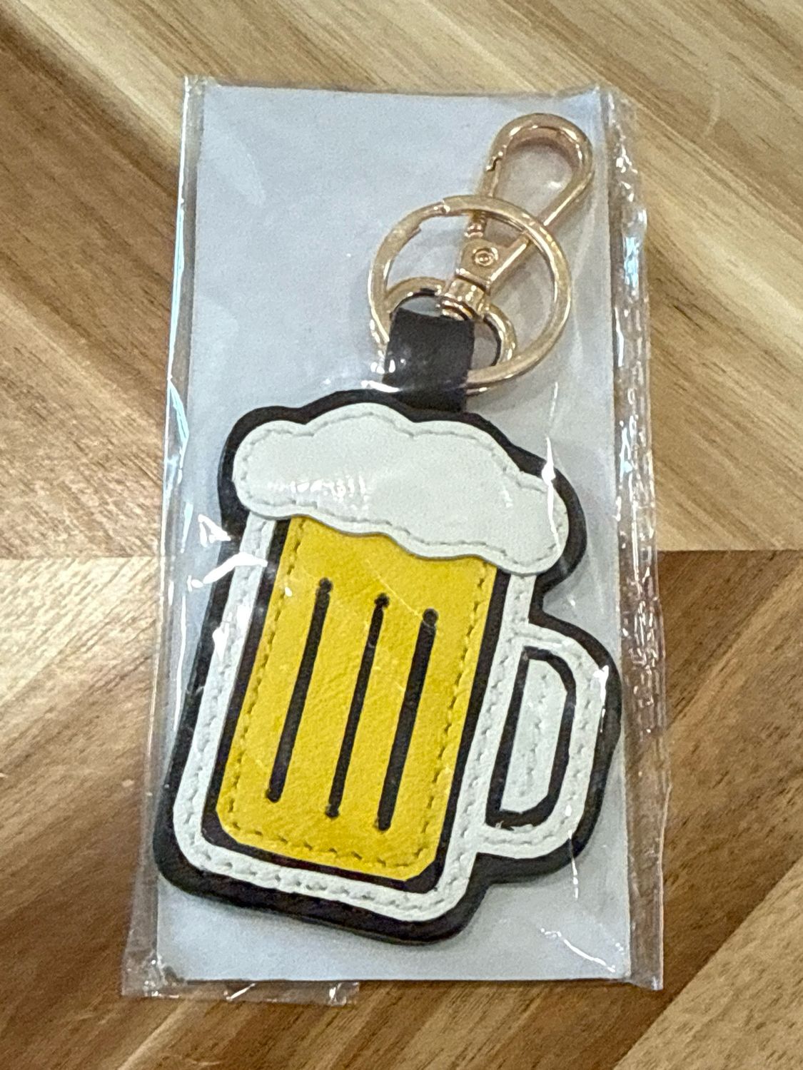 Leather Beer Mug Key Fob