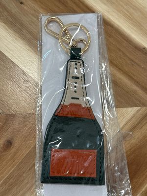 Leather Champagne Bottle Key Fob