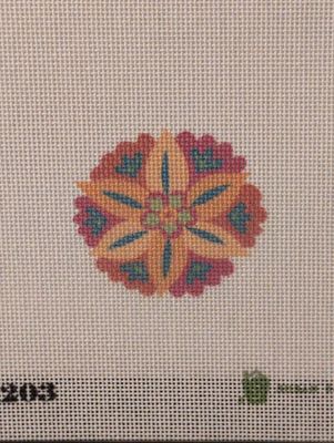Botanica Flower - Pink/Green 3" Round 18M