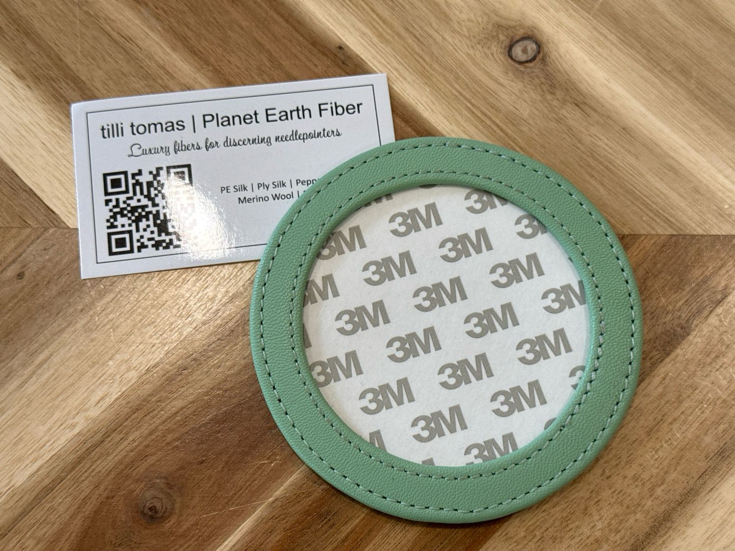 Round Leather Magnet Smoky Green