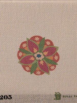 Botanica Flower - Orange/Pink 3" Round 18M