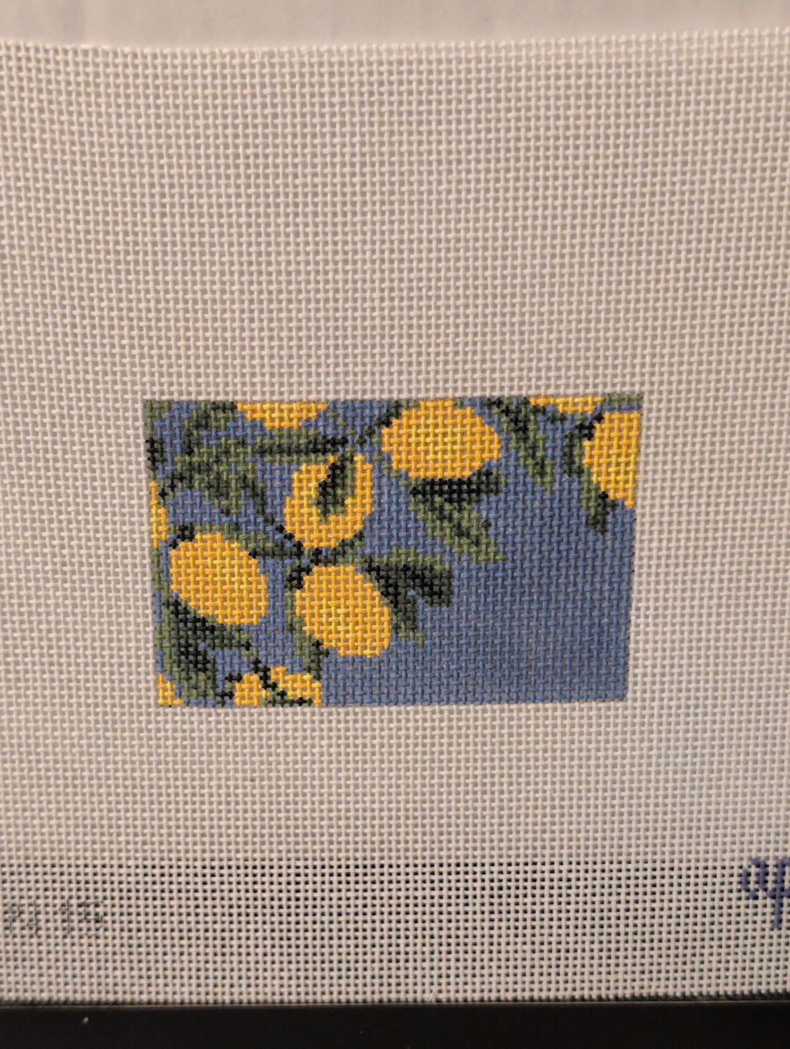 Lemons on Blue Luggage Tag Insert