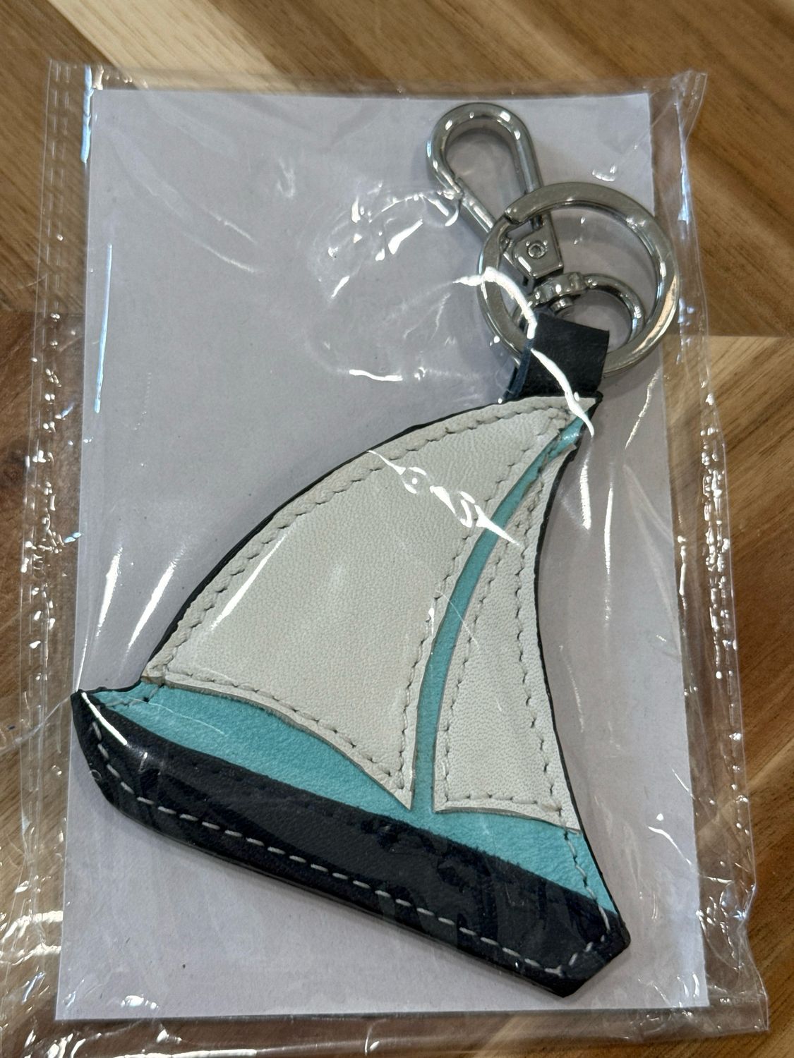 Leather Sail Boat Key Fob