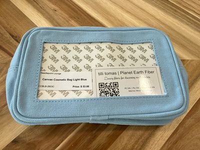 Canvas Cosmetic Bag Light Blue