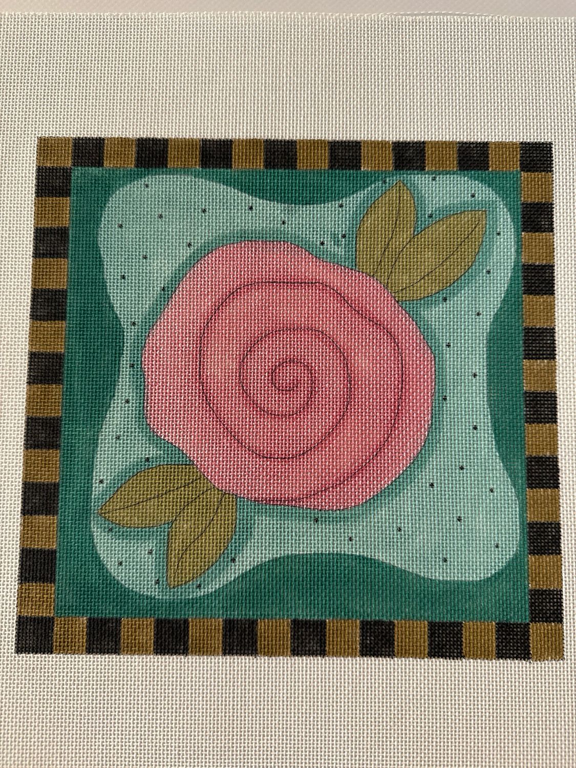 Marla - Pink Rose in Teal