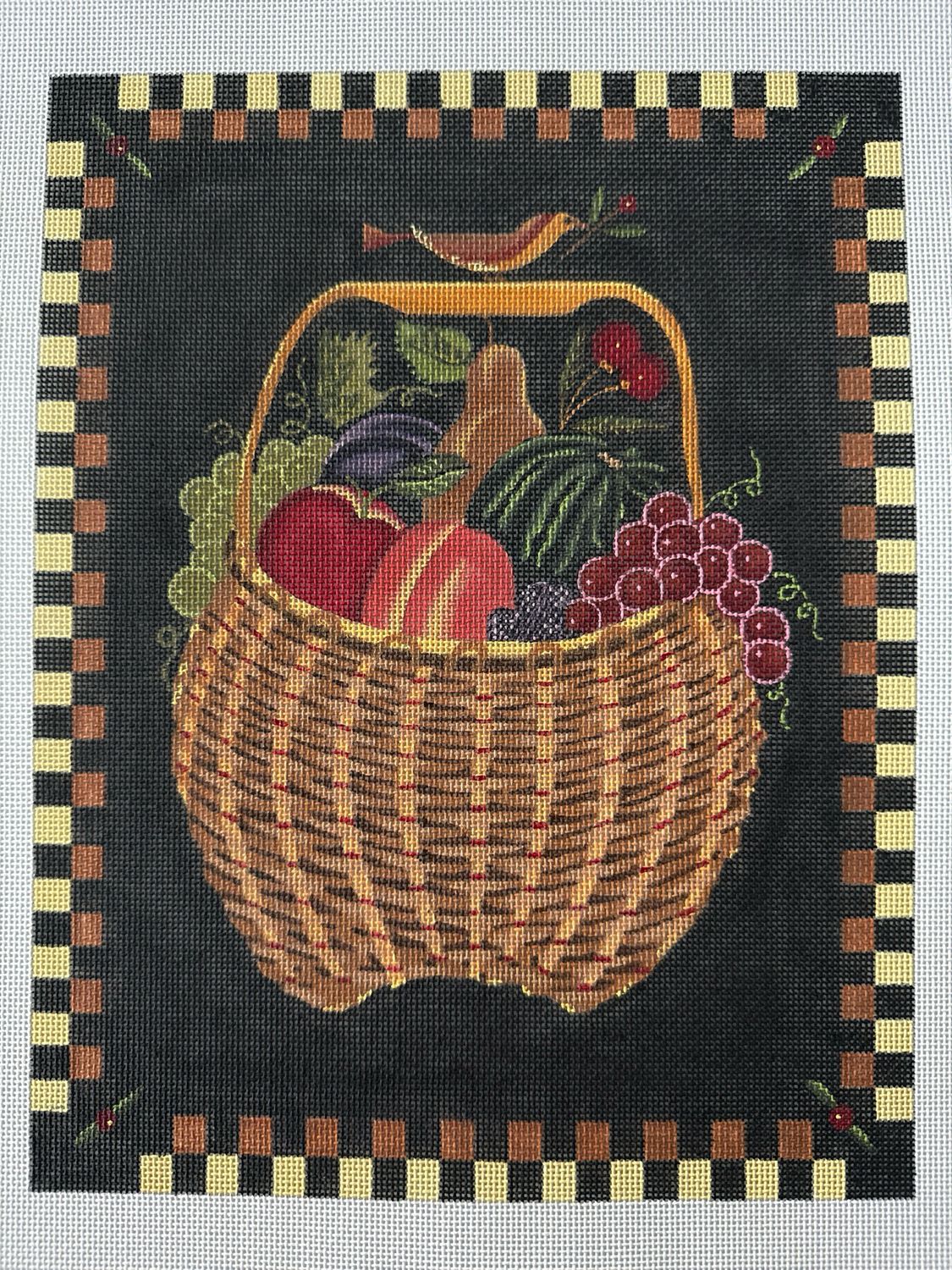 Fruit Basket with Bird