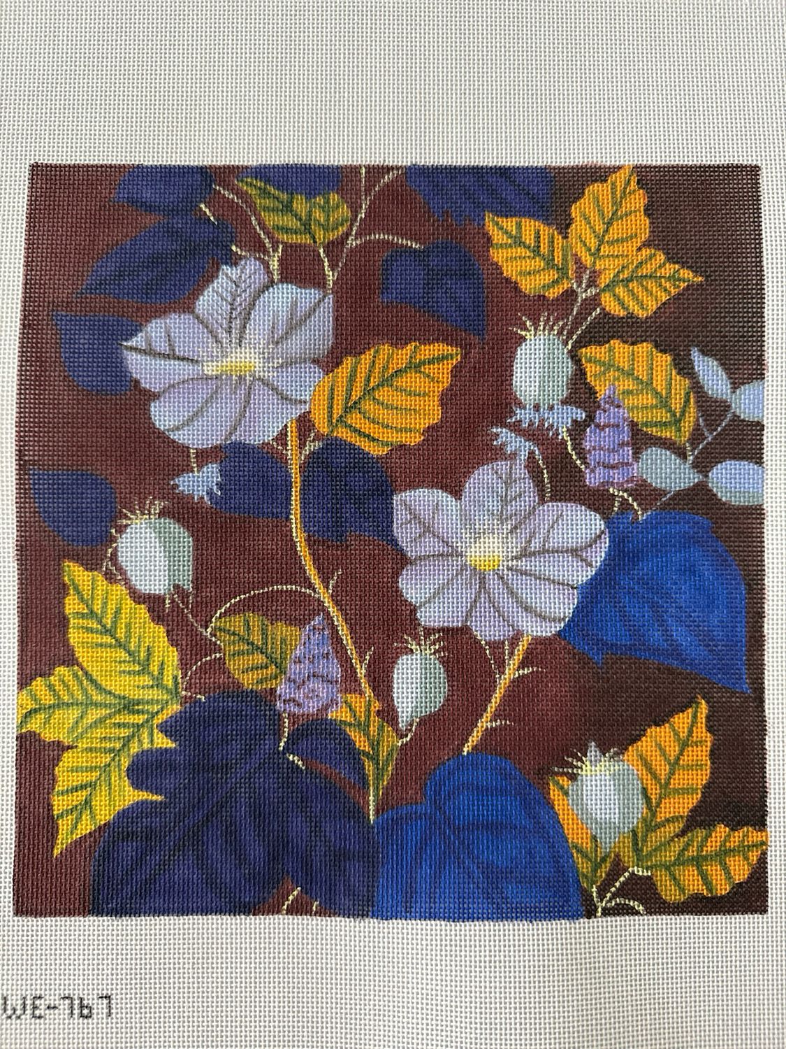 Lavender Abutilon Floral Pattern 9 x 9 - 18 mesh