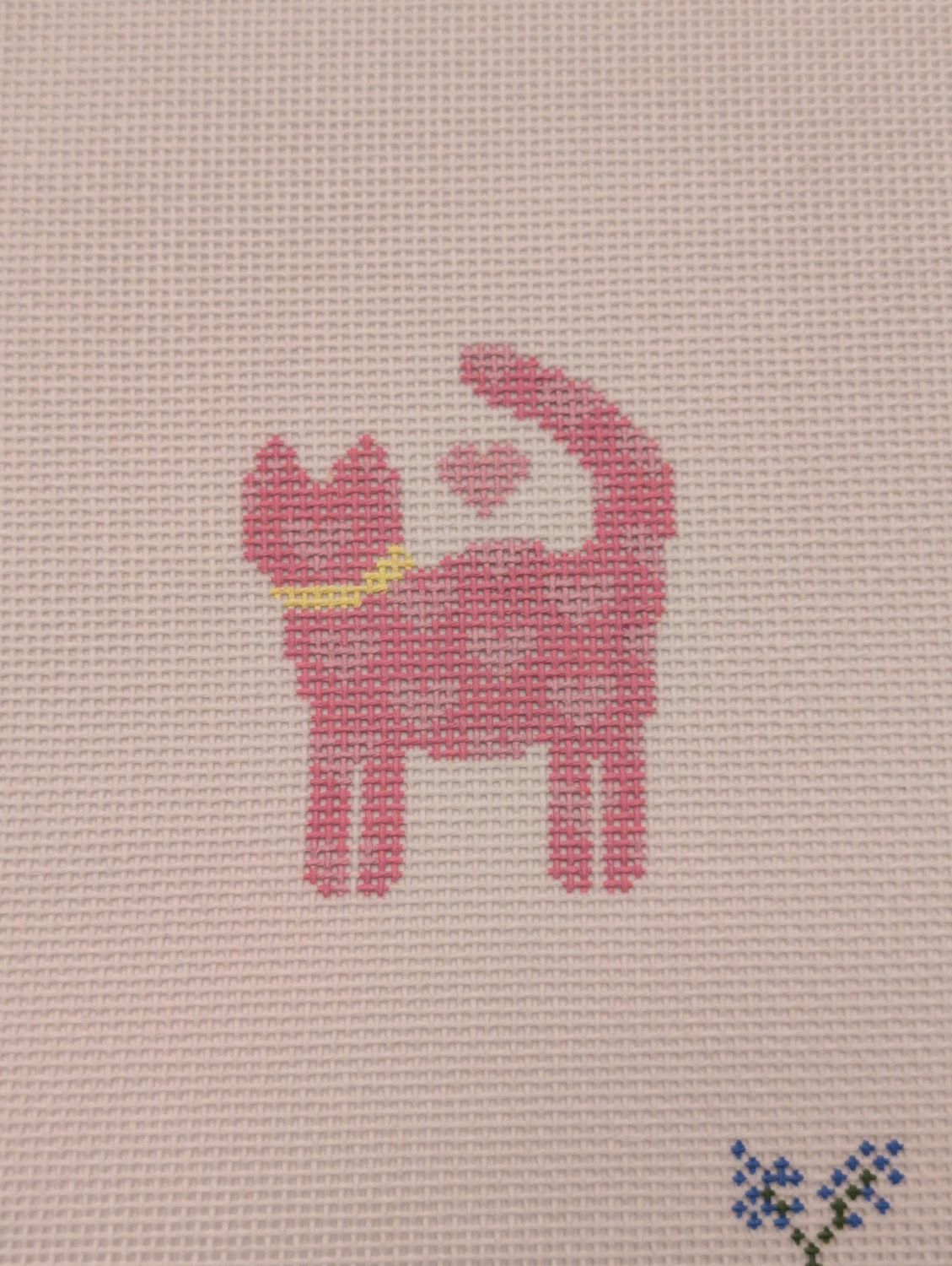 Pink Cat with Hearts