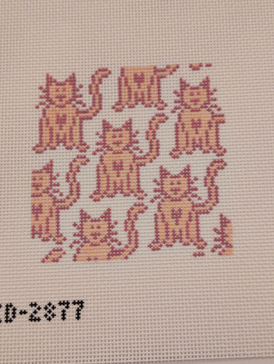Pink Cat Pattern Square