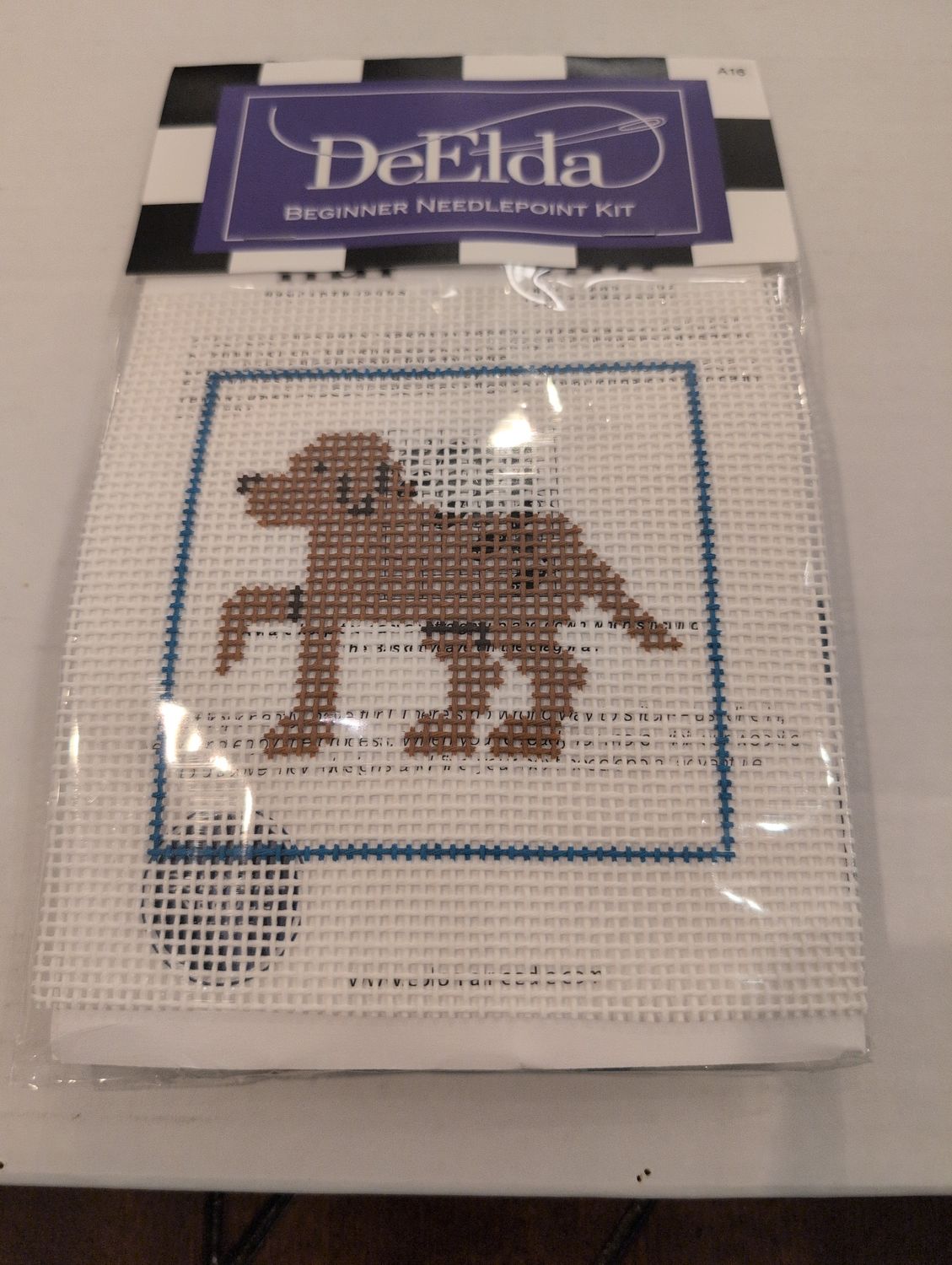 DeElda Golden/Yellow Lab Beginner Needlepoint Kit