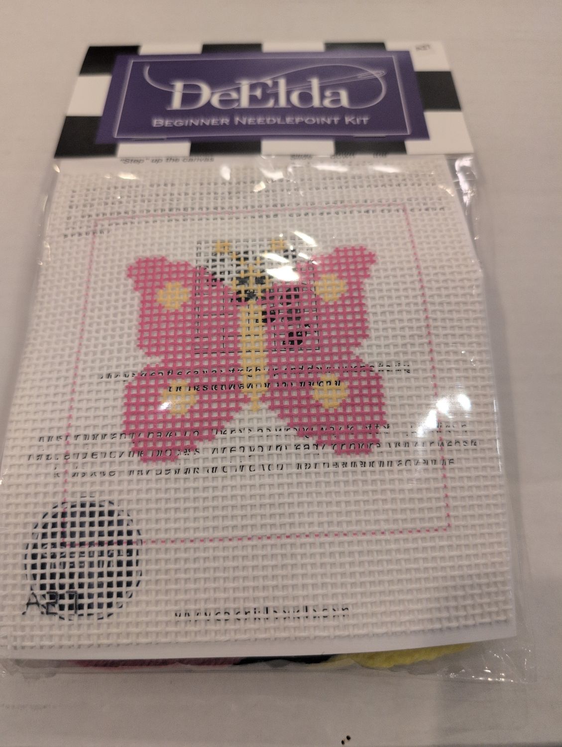 DeElda School Butterfly Beginner Needlepoint Kit