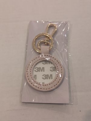Leather Round Key Fob Lite Pink