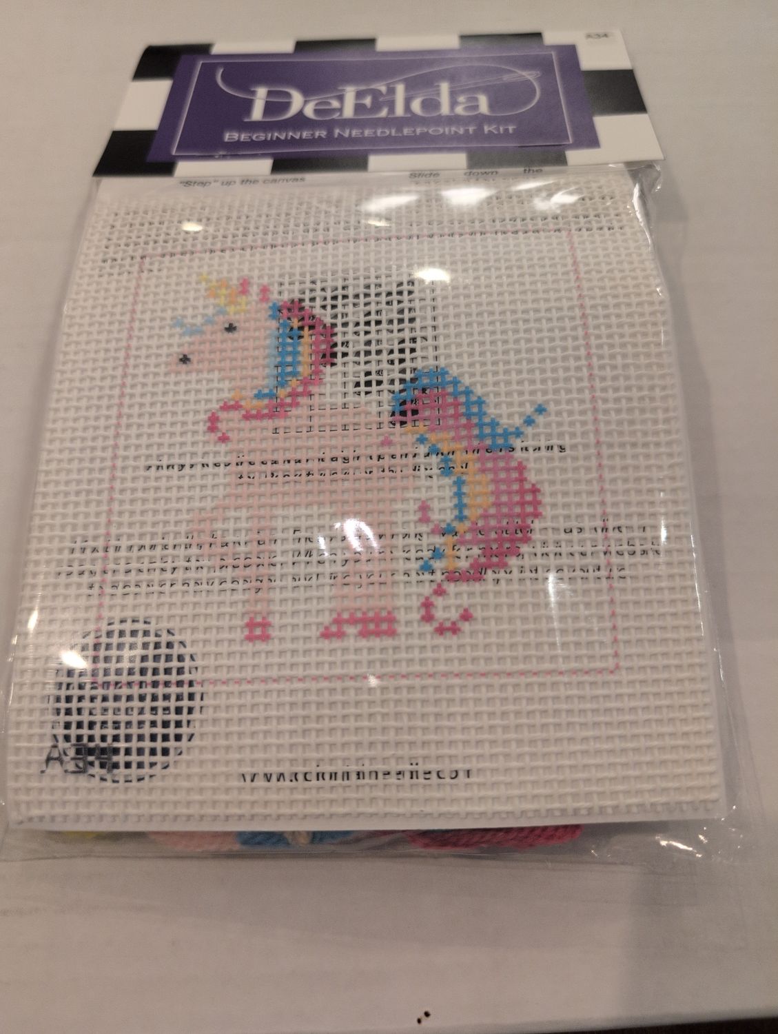 DeElda Unicorn Beginner Needlepoint Kit