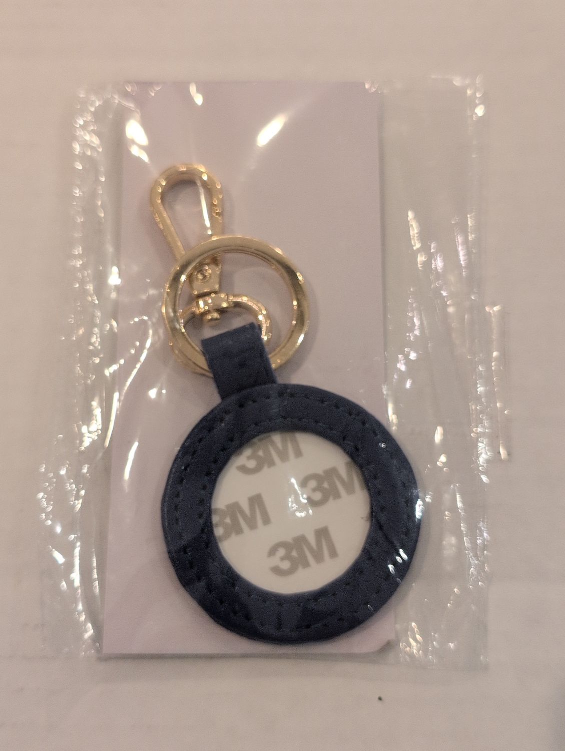 Leather Round Key Fob Royal Blue