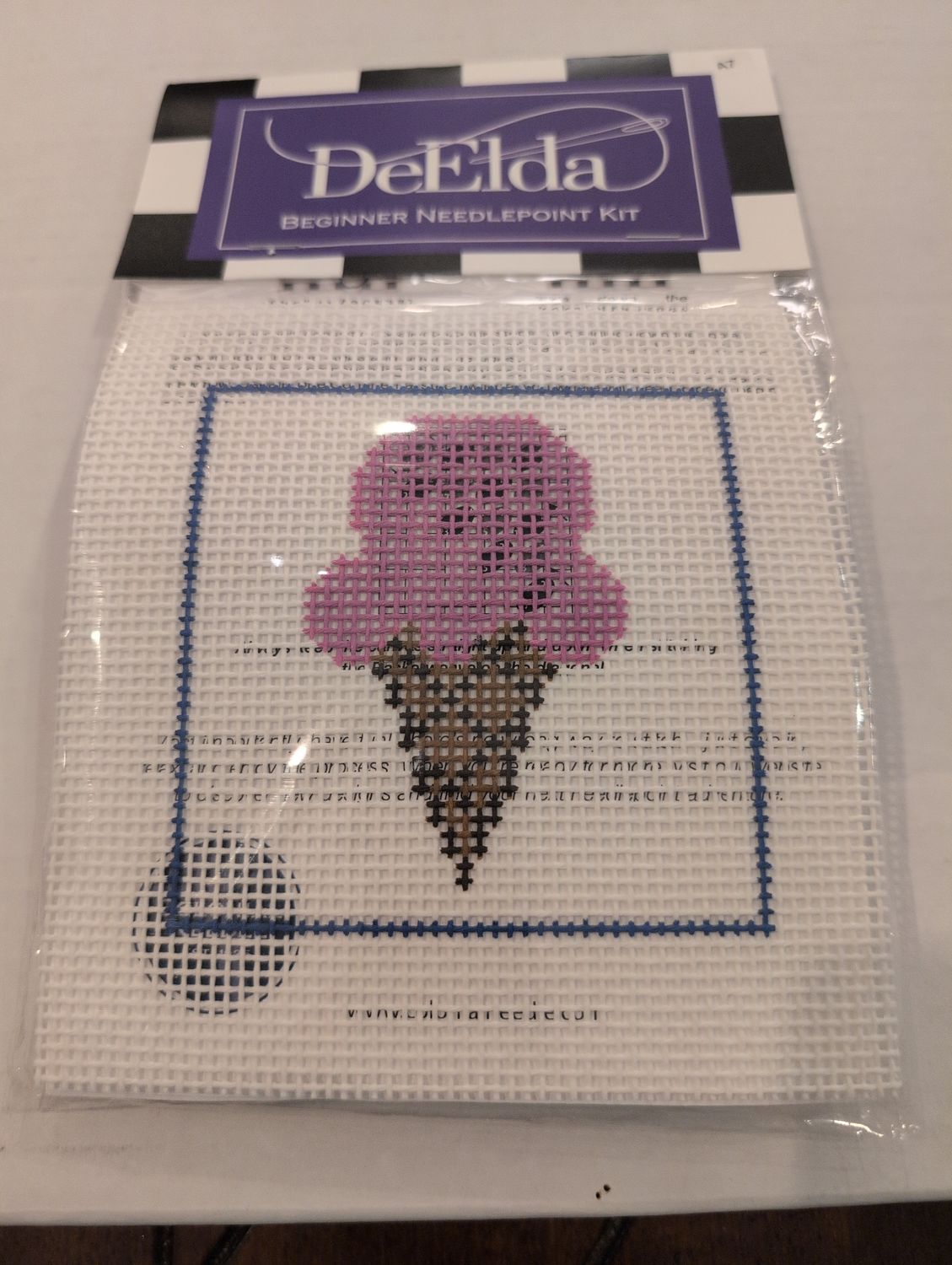 DeElda Ice Cream Beginner Needlepoint Kit
