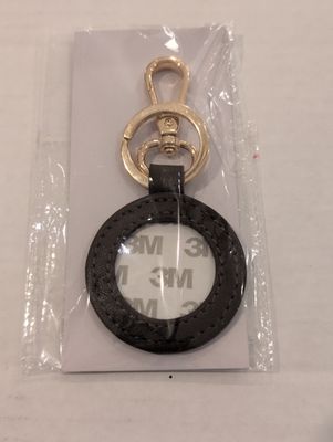 Leather Round Key Fob Brown