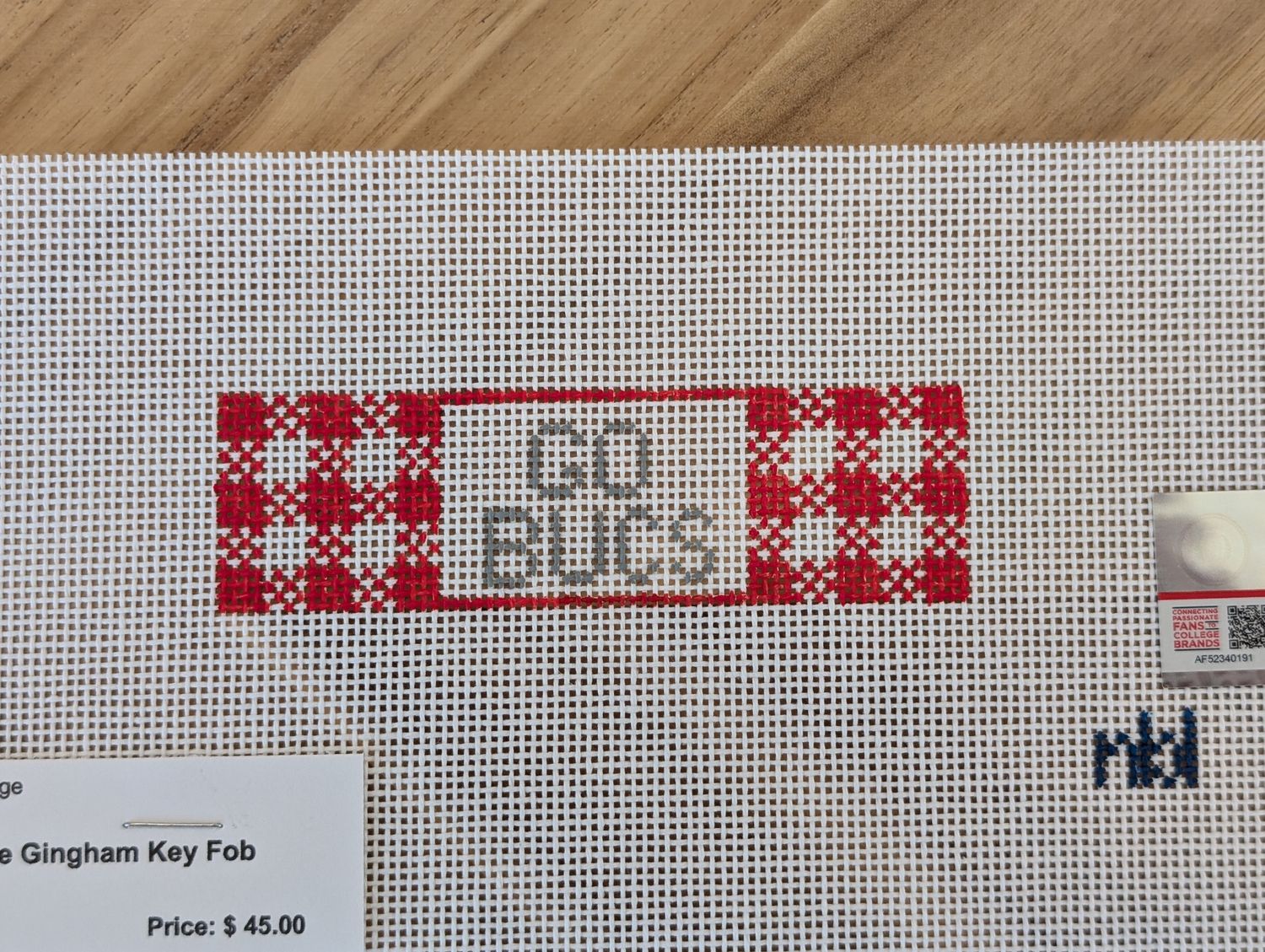 Ohio State Gingham Key Fob