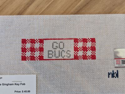 Ohio State Gingham Key Fob