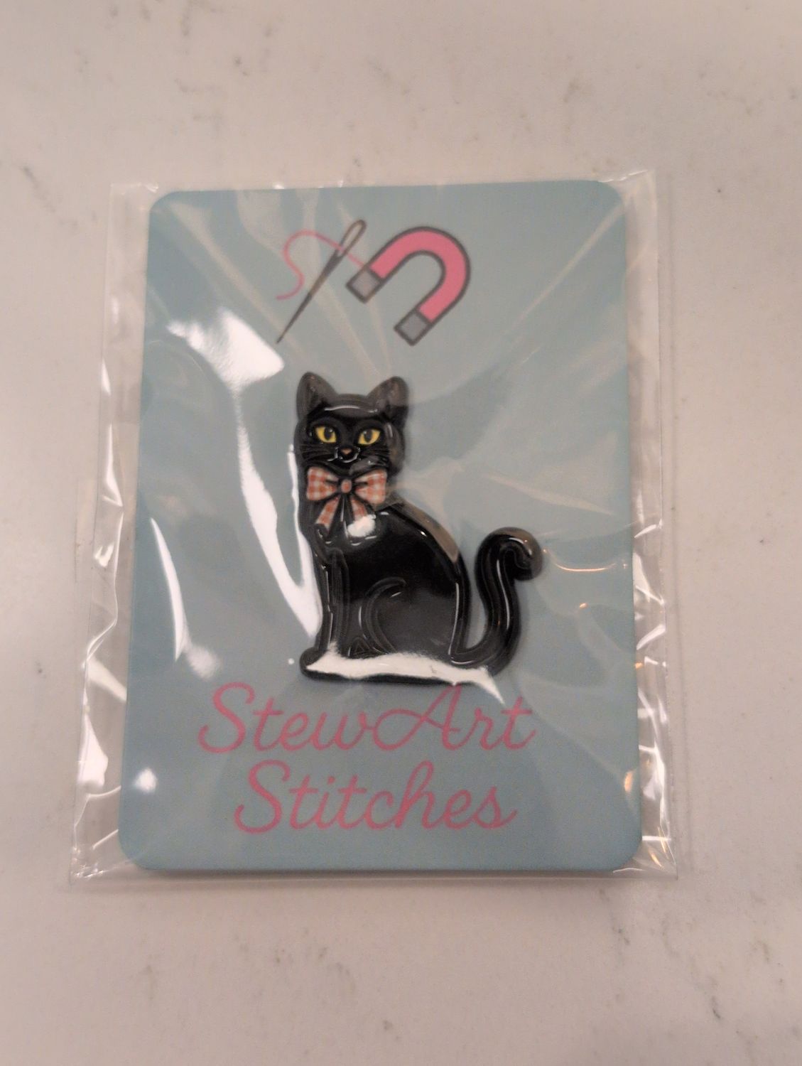 Black Cat Needleminder from StewArt Stitches