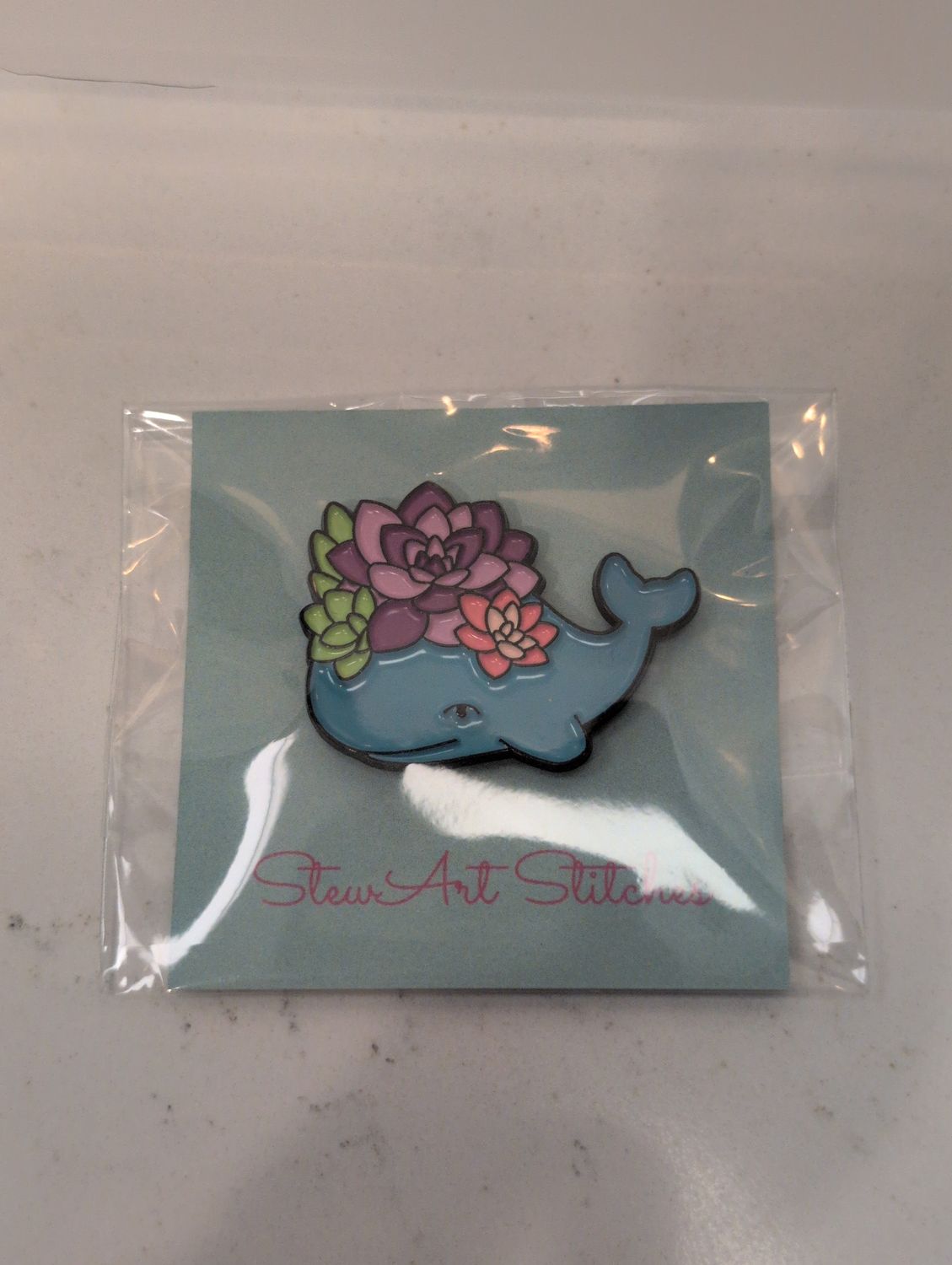 Floral Whale Needleminder from StewArt Stitches